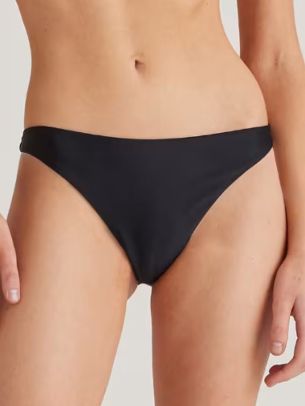 New! Quince Italian Low-Rise Bikini Bottom in Black Size Medium